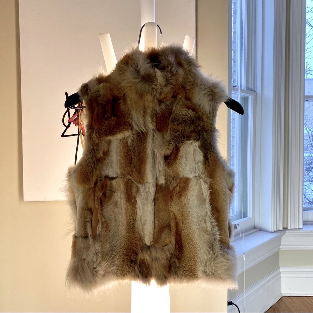 NWOT Fox Fur ADRIENNE LANDAU Textured Vest